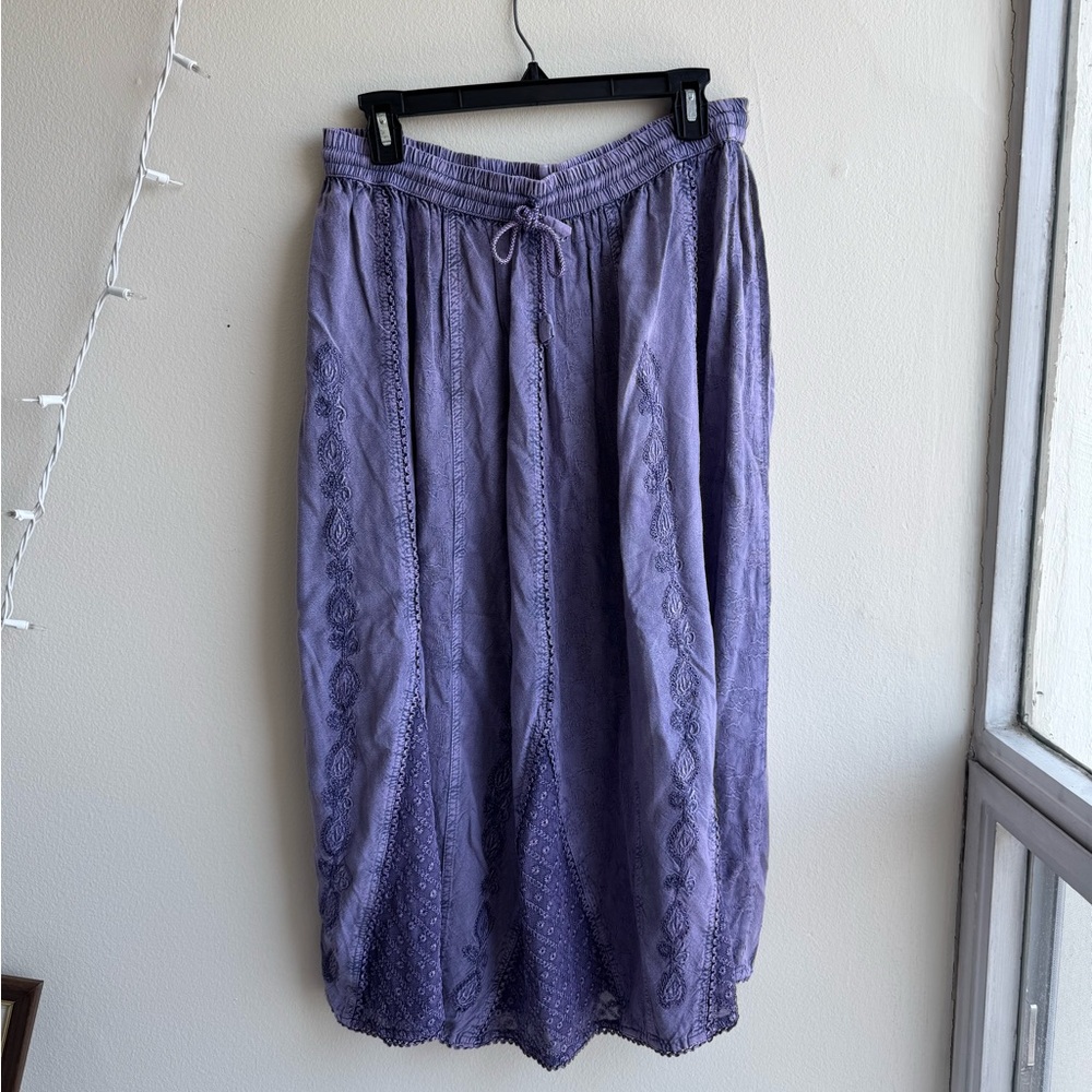 Purple Handmade Midi Skirt from France